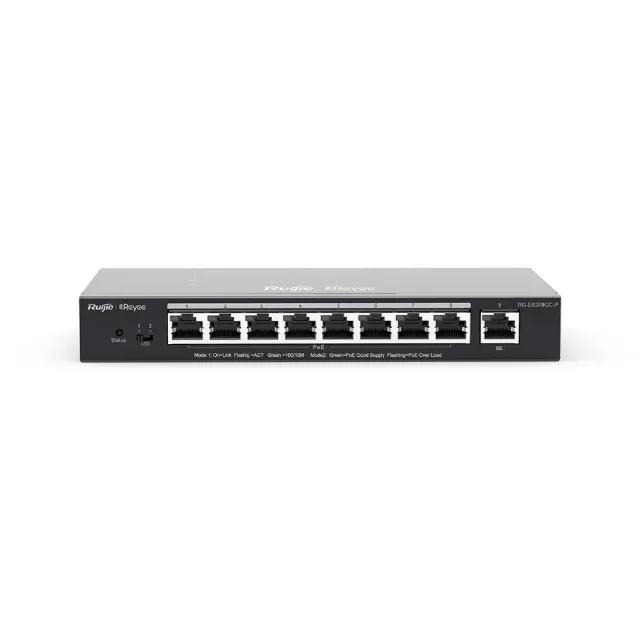8-Ports Cloud Managed PoE Switch (Ruijie) | RG-ES209GC-P — Transmission available in Singapore from JHU Tech